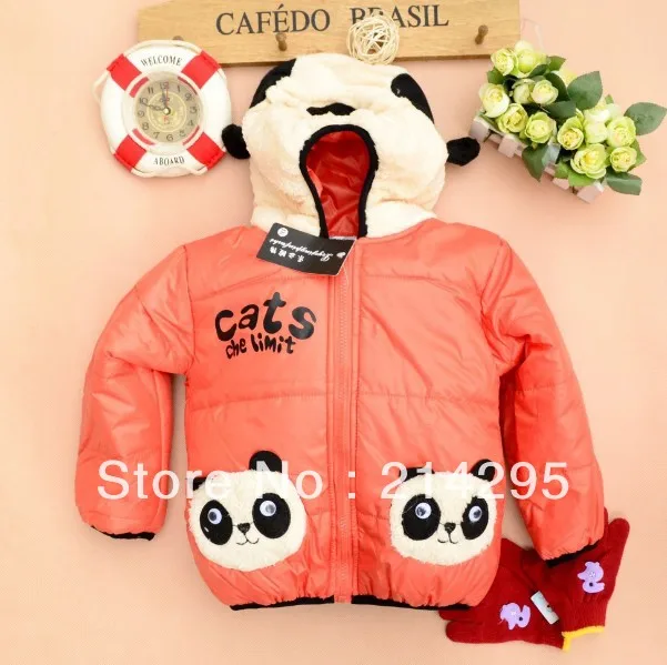 Children's clothing wholesale 2013 new winter double bear children pocket add flocking cotton-padded jacket private cotton coat | Мать и