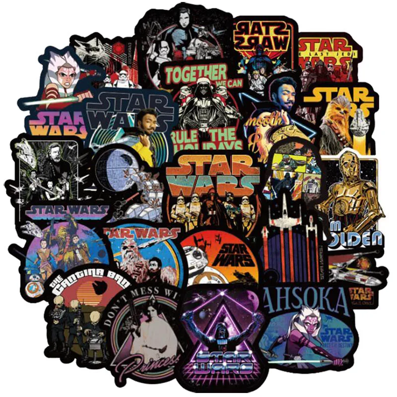 100pcs New Star Wars 100 шт наклейки из "Звездных Войн" крутая футболка аниме наклейки Стикеры для к ноутбуку чемодан гитары Холодильник Скейтборд велосипед для автомобилей и мотоциклов - Цвет: 100pcs New Star Wars