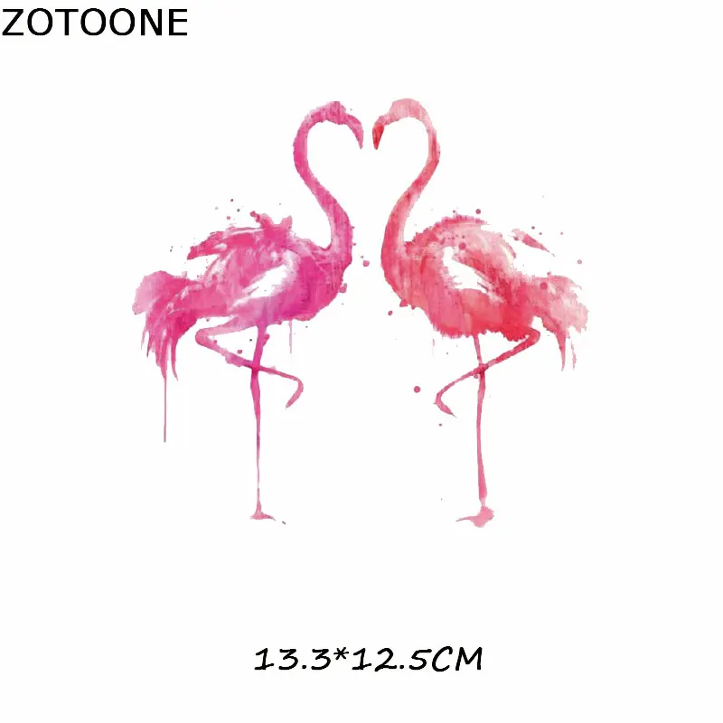 ZOTOONE прекрасная нашивка в виде фламинго железная термопередающие аппликации для