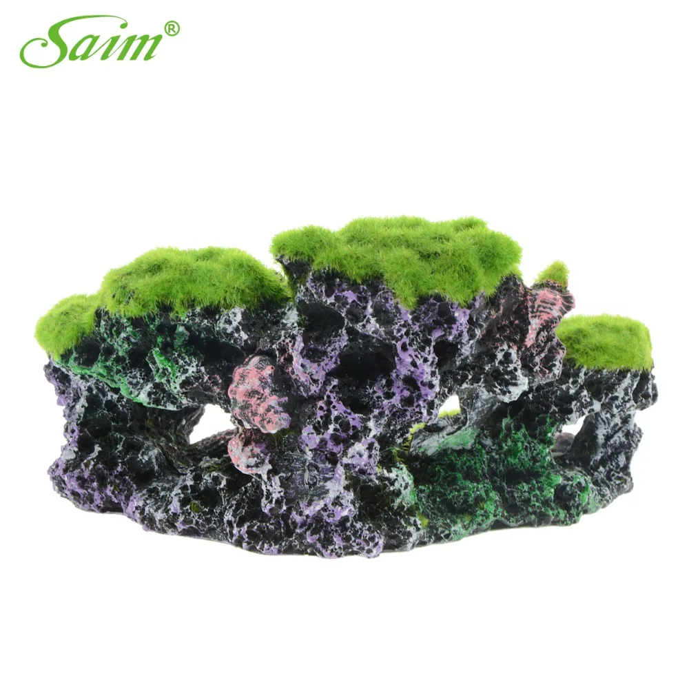 Saim декорирования аквариума Смола горный вид мох коралловых рифов скала скрыть