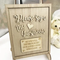 old wood wedding please sign the guest book 3d guest book wishing wood heart pendant drop ornaments for wedding party decoration