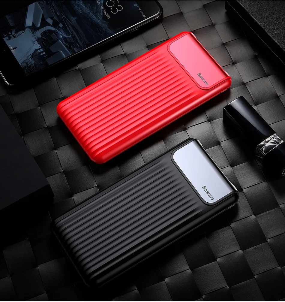 Baseus 10000 мАч ЖК-дисплей Quick Charge 3,0 Dual USB power Bank для iPhone X 8 7 6 samsung S9 S8 xiaomi power Bank батарея