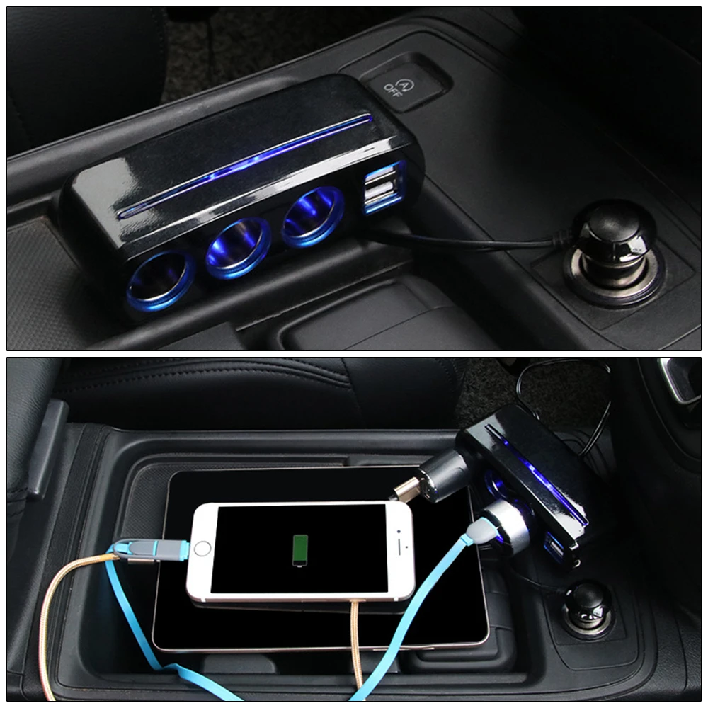 Автомобильное зарядное устройство с двумя USB портами 12 В/24 в пост. Тока 1 3 А 120 Вт