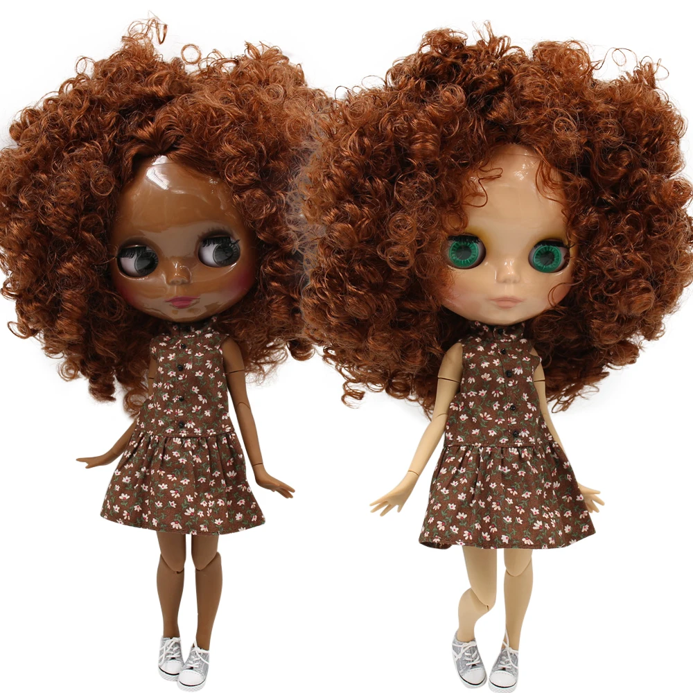 

ICY DBS Blyth Doll No.QE965 Brown Afro hair Joint Body 1/6 Bjd Ob24 Anime Girl