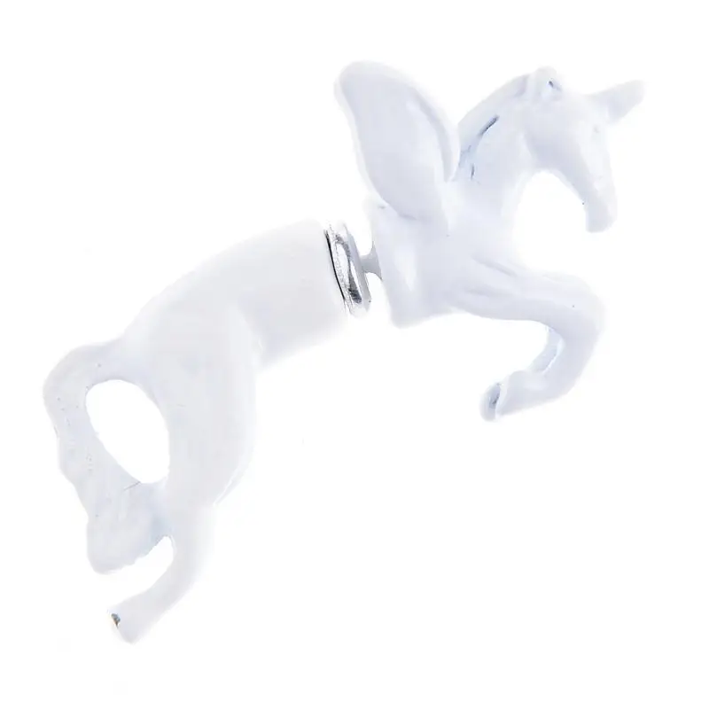 Винтаж 3D стереоскопического лошади летают животного Серьги-гвоздики Модные