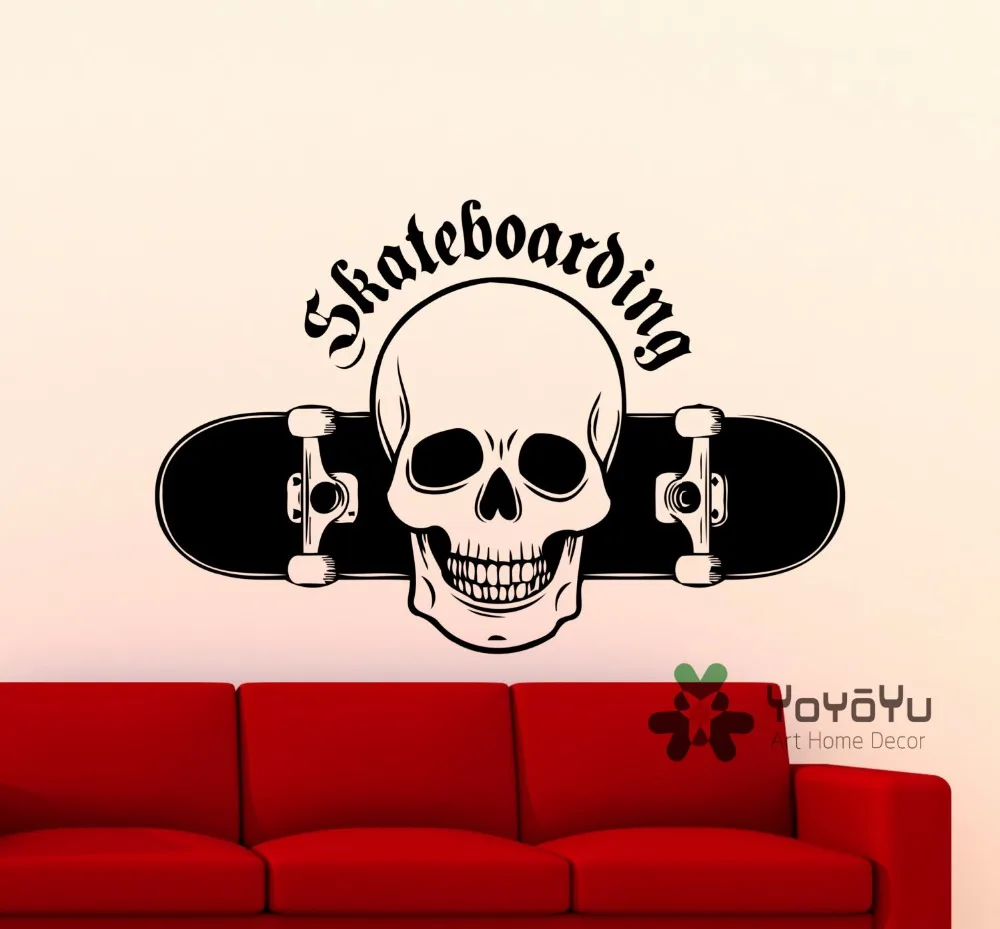 Экстремальные виды спорта Скейтбординг с коротким и широким подолом Наклейка на