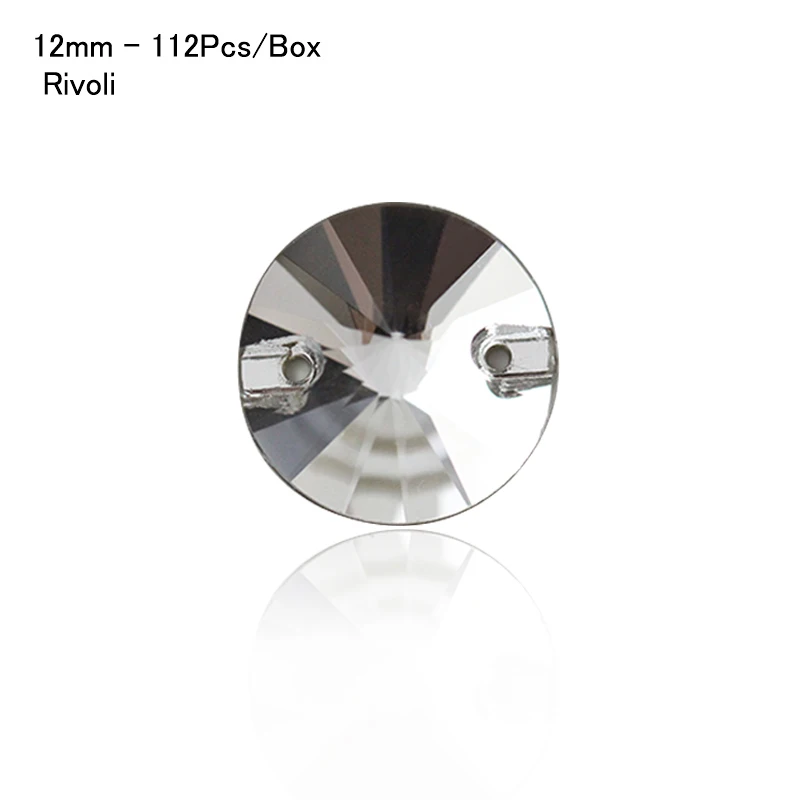 Rivoli - 12mm-112Pcs ААААА кристально чистые пришитые стразы, Золотая основа пришитые камни распорные пуговицы для украшения для одежды - Цвет: Rivoli - 12mm-112Pcs