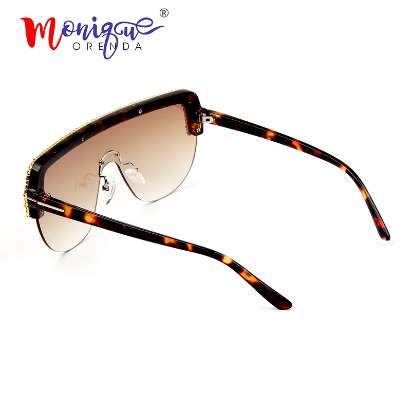 Модные негабаритные солнцезащитные очки на плоской подошве женские брендовые