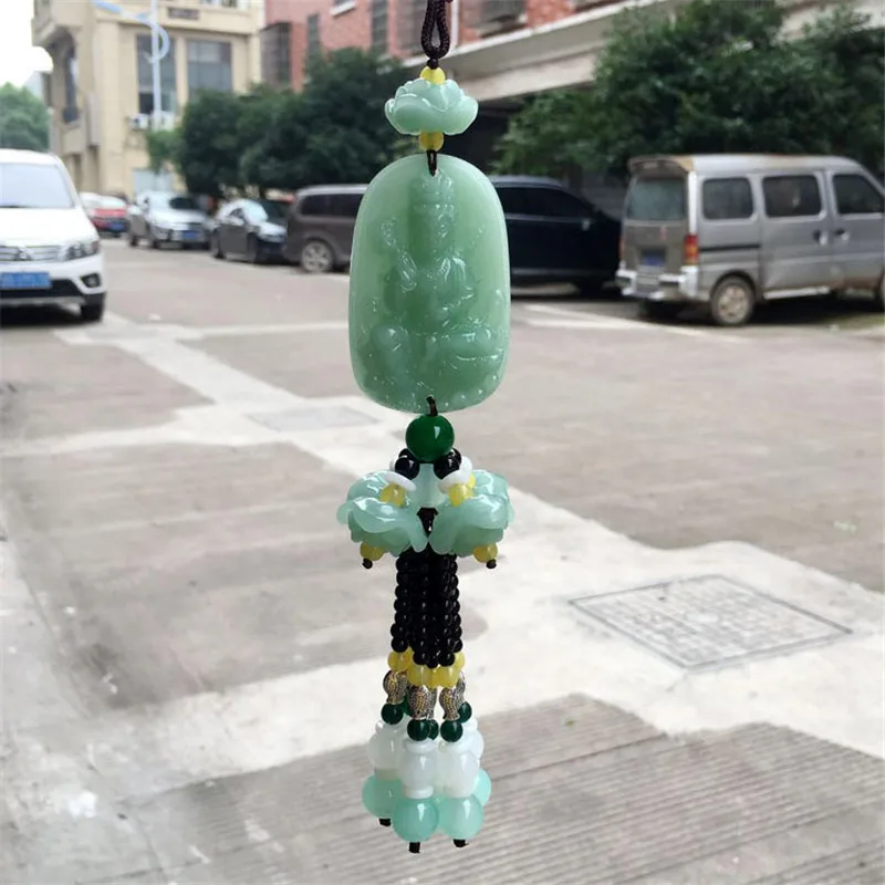 Guan Yin Автомобильный кулон из нефрита Для отважных солдат Gourd Guan Yin Maitreya, авто интерьерное зеркало заднего вида, украшение, украшение, аксессуары - Название цвета: Guan Yin