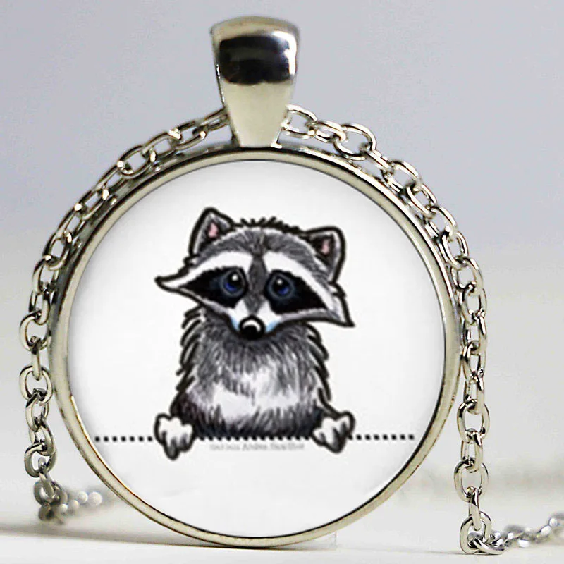 Оптовая продажа ожерелье с кулоном из енота ювелирные изделия животным рисунком