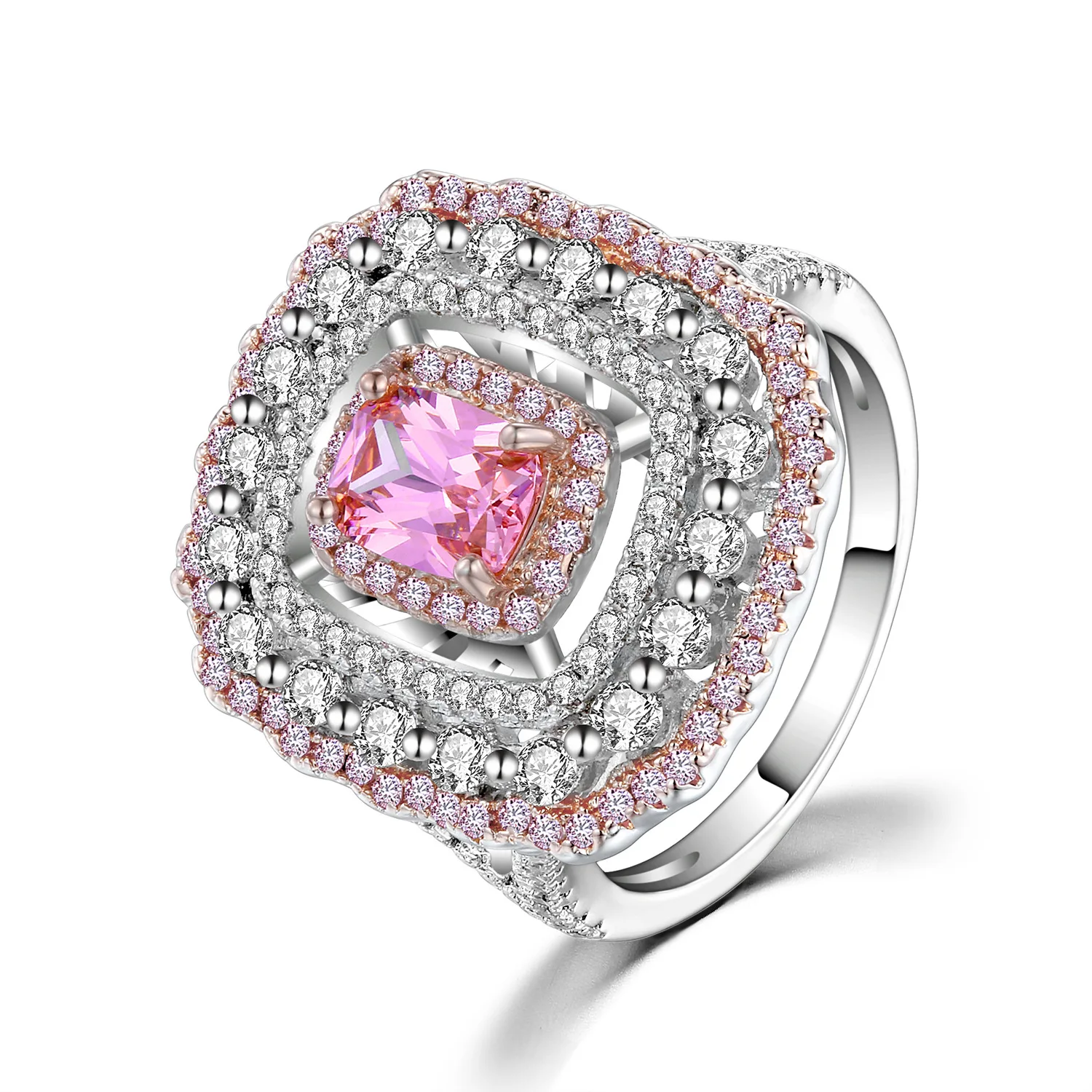 Комплект из серебра 925 пробы с розовым Sapphire романтичные Ювелирные наборы