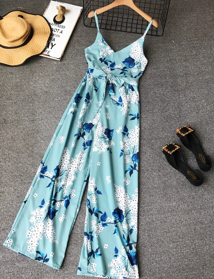 Летние повседневные пляжные Длинные Комбинезоны с лямкой через шею женские