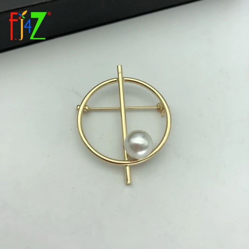 F. J4Z новые модные панковские геометрические Броши для женщин Рок круги бар имитация жемчуга булавки броши для пальто Броши lindos