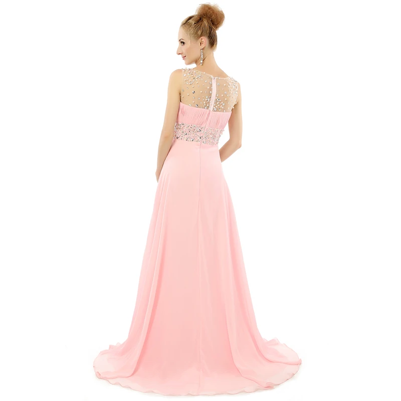 2019 длинные пляжные платья без рукавов для выпускного vestido de festa шифон с бисером
