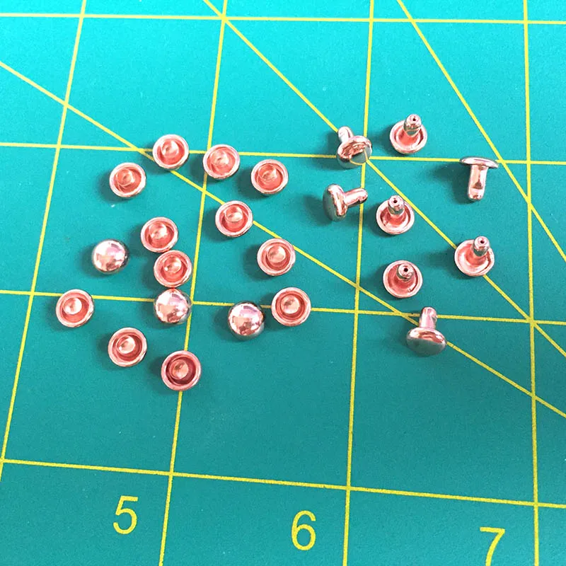 

1000Pcs 6mm Rose Gold Round Dome Double Cap Rivet Studs
