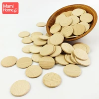 15pc 37mm unfinished wood discs coin circle beech round smooth wooden can custom wood blanks baby teether childrens goods toys