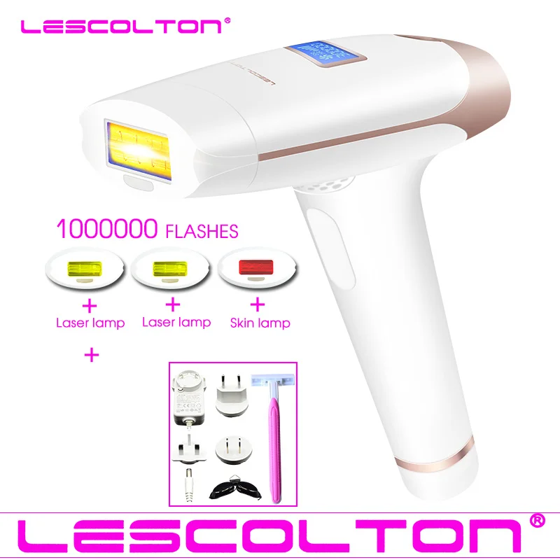 Лазерный эпилятор lescolton 1000000 раз, 4 в 1, Эпилятор IPL, эпилятор для удаления волос с ЖК-дисплеем, лазерное постоянное бикини - Цвет: 1000000times 1