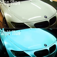 60x201 52x0 5m car styling luminous glow in the dark greenblue car wrap vinyl with air bubble free