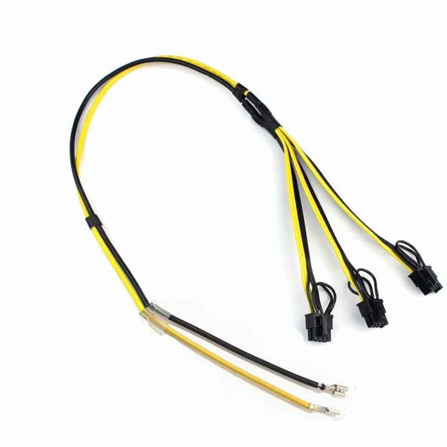 PCIe PCI E разъем для видеокарты ПК терминал 3 Molex 8pin 8 pin (6 + 2) Кабель питания шахтера 12AWG