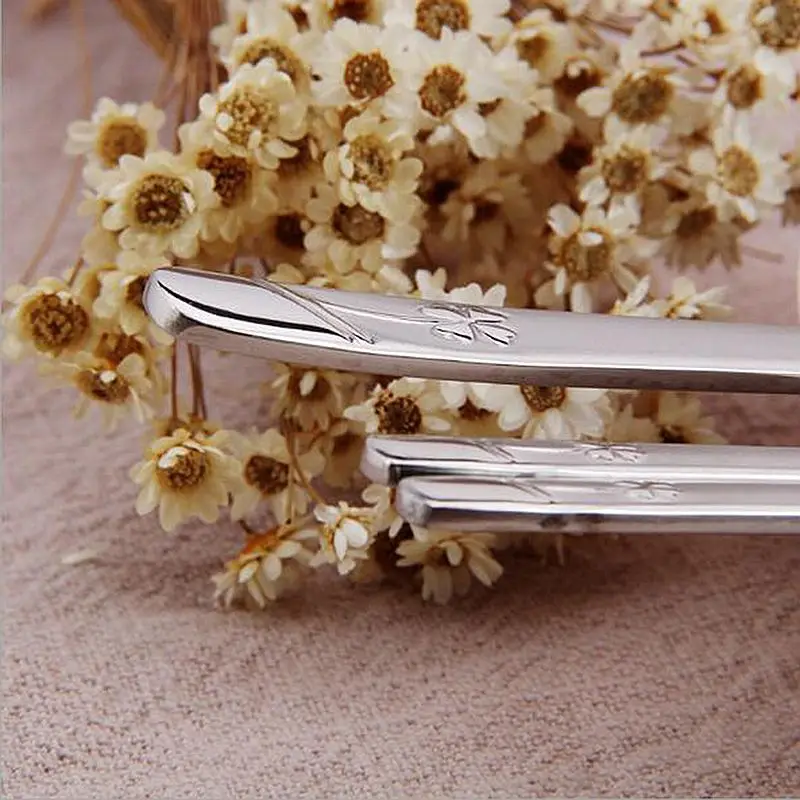 Набор посуды из нержавеющей стали #304 в Корейском стиле с длинной ручкой для