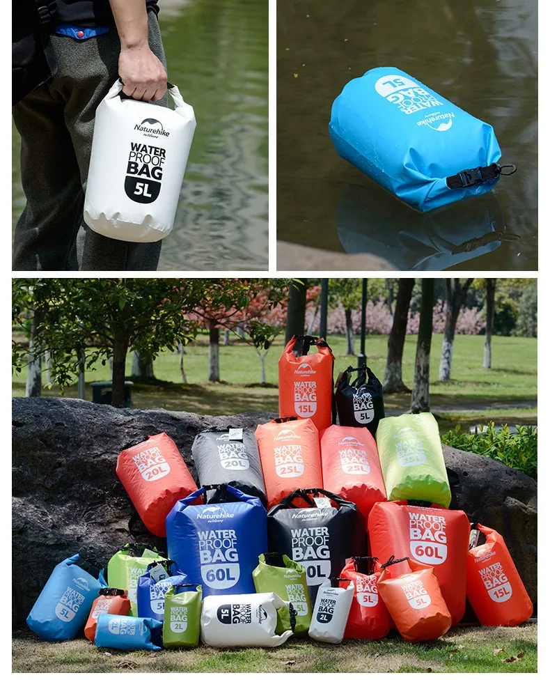 Naturehike 2L 5L водонепроницаемая сумка для плавания, походные пляжные сумки, ПВХ герметичные мешки для туризма, рафтинг, Ультралегкая сухая сумка для телефона