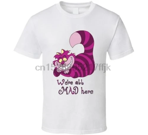Мужская футболка с мультипликационным принтом Cheshire Cat модная унисекс бесплатная