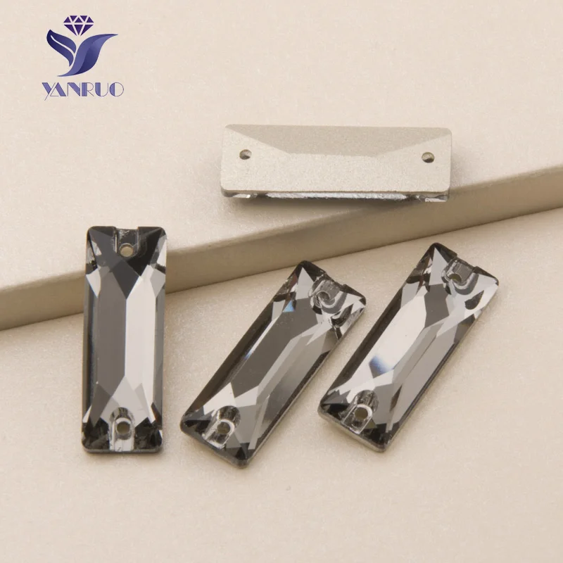 YANRUO #3255 космические черные стразы пришивные стеклянные с плоской задней