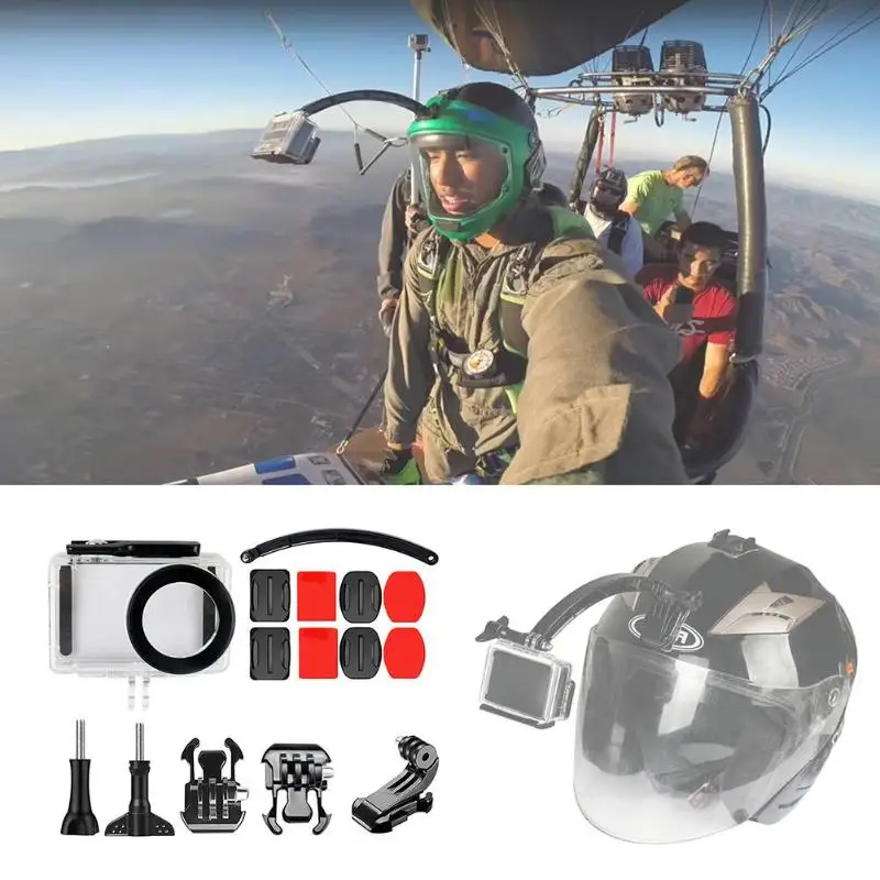 15 шт. водонепроницаемый чехол шлем Автоспуск комплекты для Gopro Hero 5 6 7 аксессуары