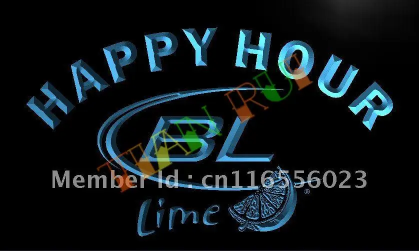 

LA649- Bud Lime Beer Happy Hour Bar LED Neon Light Sign