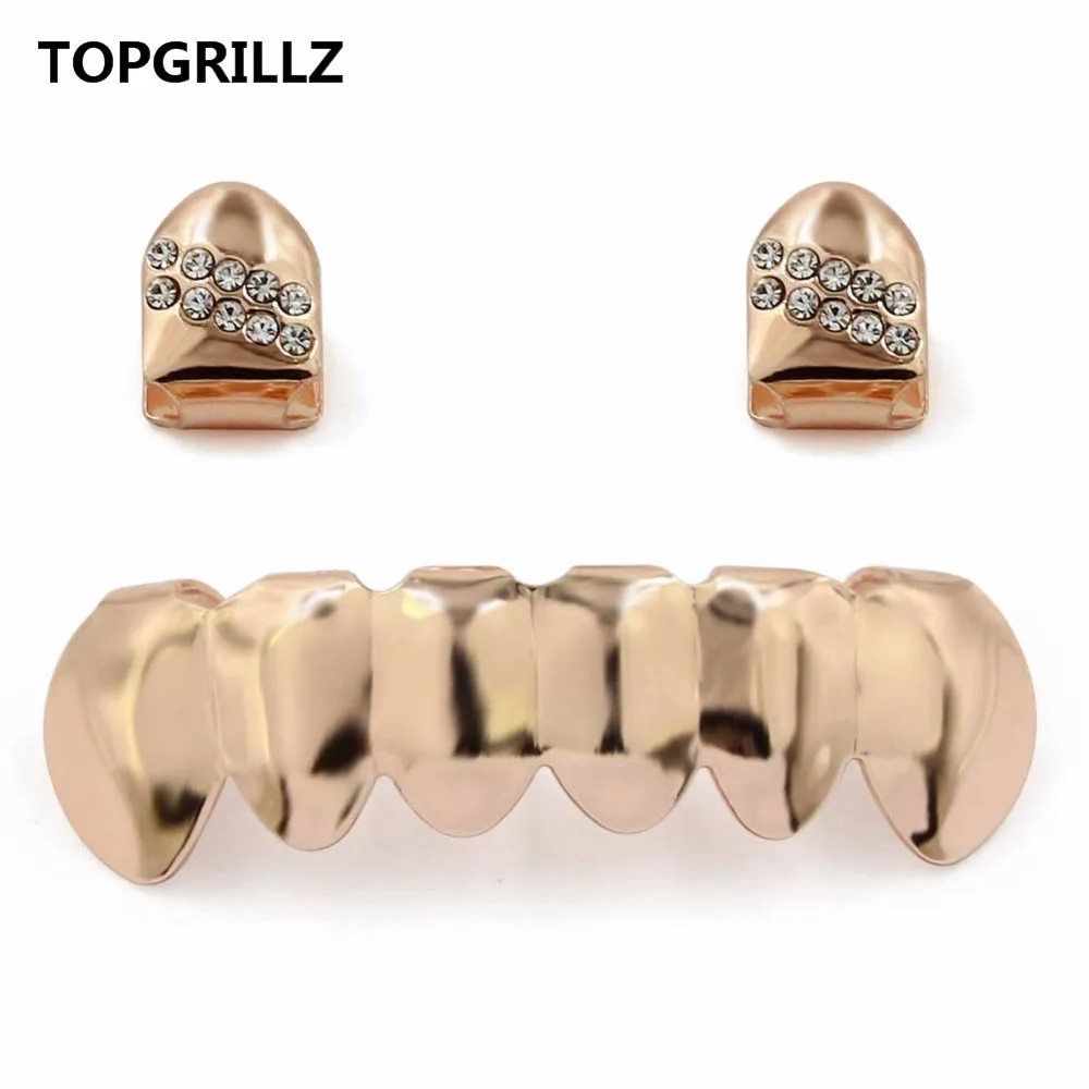 Колпачки TOPGRILLZ в стиле хип хоп с желтым золотом и классическим низом|hip hop grillz|yellow