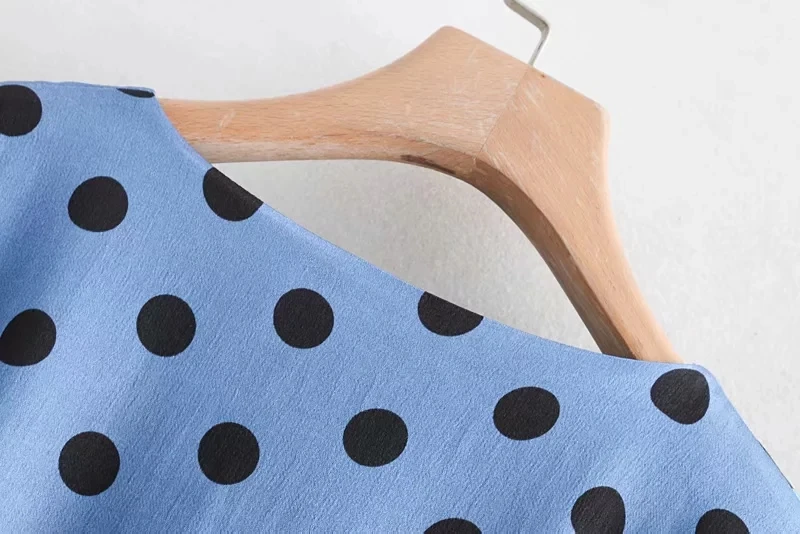 2019 зимнее платье Для женщин Vestidos английский Стиль ланон ТРАПЕЦИЕВИДНОЕ в горошек