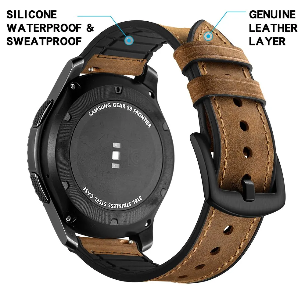 Fashion Genuine Leather Silicone Watch Band Strap for Garmin Vivoactive 3 Replacement Wrist strap band 20mm Leather Bracelet New