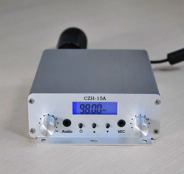 CZH fm передатчик для радиовещания 15 Вт стерео PLL + антенна GP100 FM 87 108 МГц|broadcast transmitter|gp