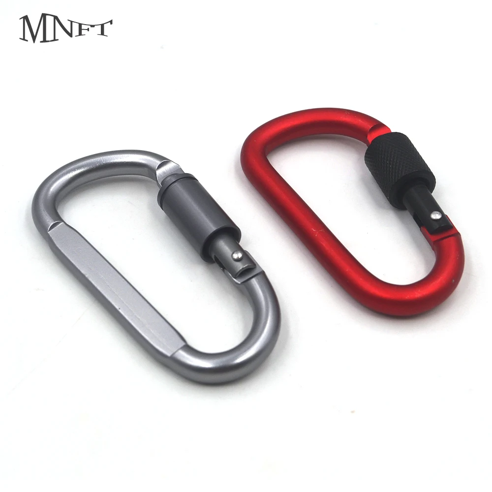 

MNFT 2Pcs Carabiner Clip Aluminum D-Ring Locking Outdoor Fishing Ultra-Light Spring Link Improved Locking Carabiner