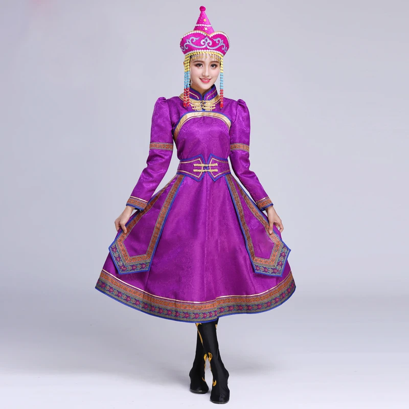 Новое Женское большое платье для танцев монгольский Тибетский танец одежда