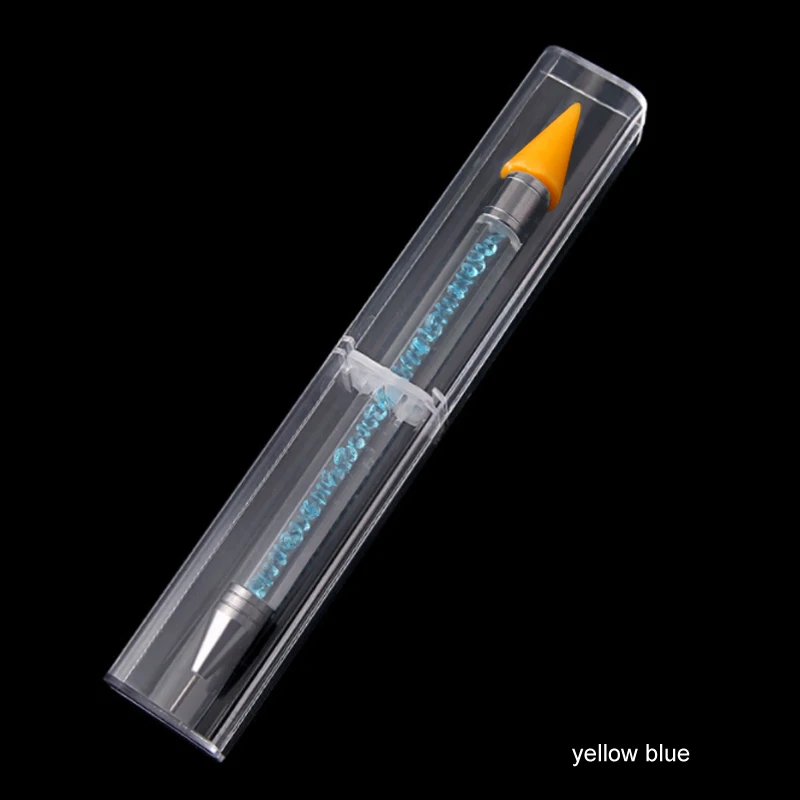 yellow blue Полный квадратный круглый по номерам двойная головка Алмазная вышивка DIY алмазная живопись дизайн ногтей мозаичные картинки из стразов ручка инструменты - Цвет: yellow blue