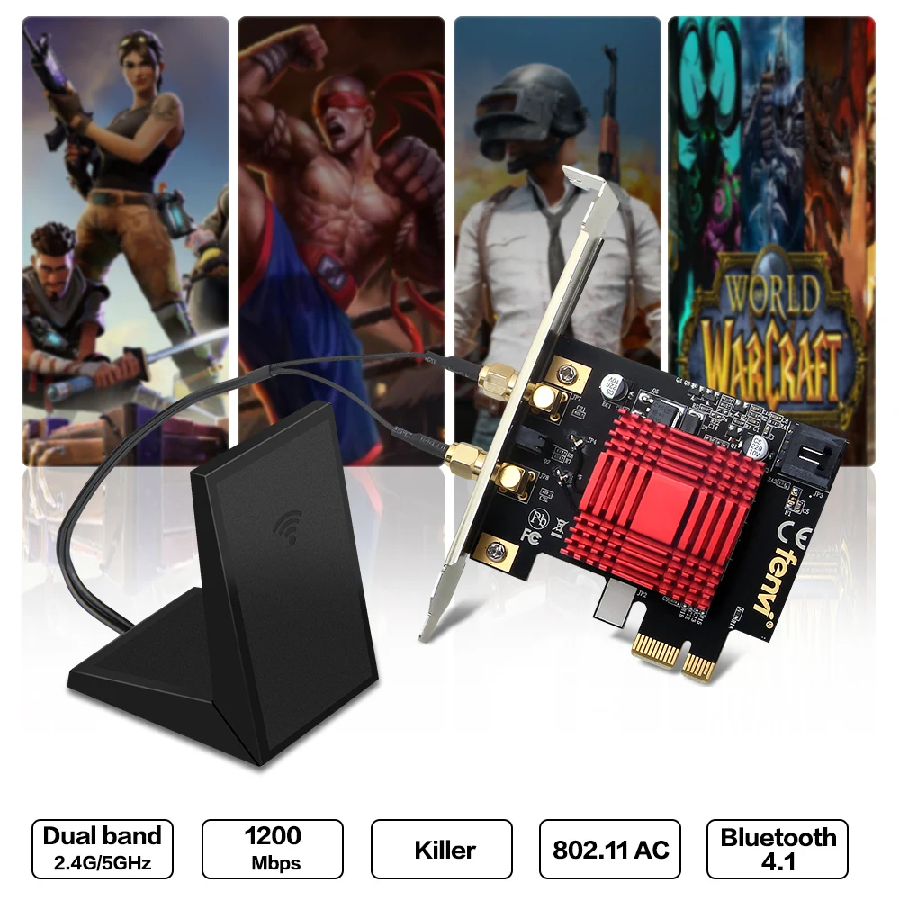 Двухдиапазонный 802.11ac Killer Network Bigfoot 1200M беспроводной AC Wifi Bluetooth 4 1 PCI Express PCi E