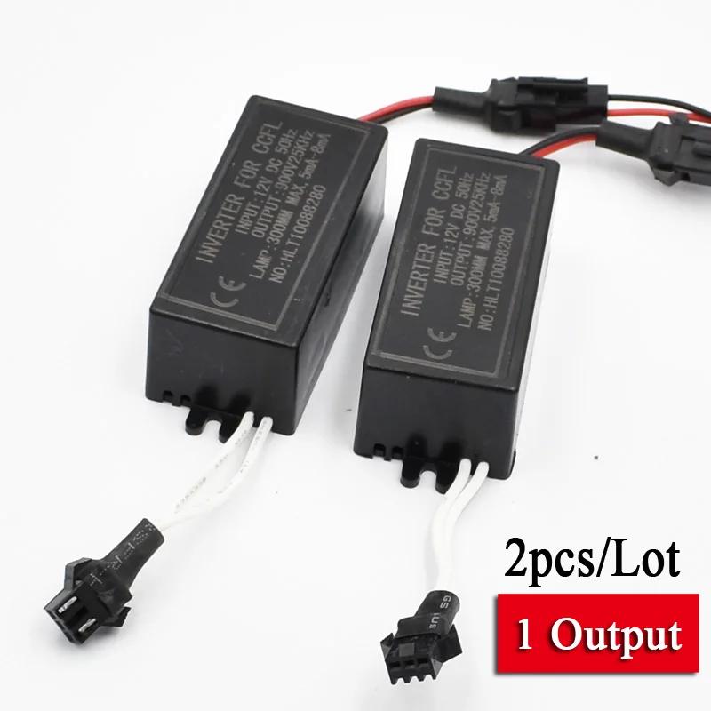 

2pcs/Lot CCFL Angel Eye Inverters Halo Ring Driver Daytime Running Lamp Block Powder Replacement Spare With 2 Outputs