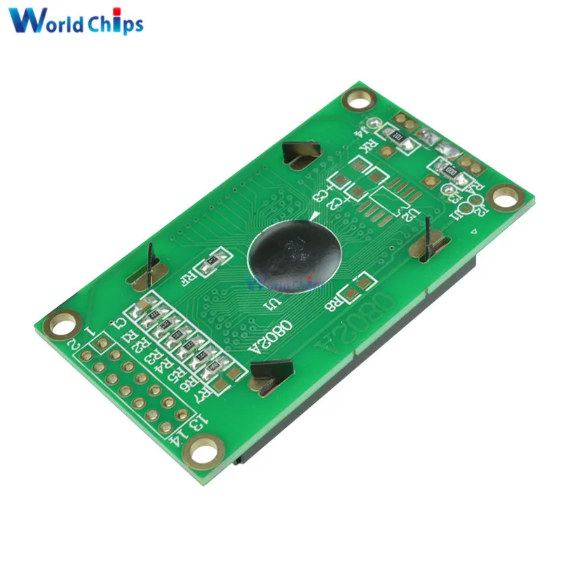 Желтый 0802 ЖК-дисплей 8x2 персонажа ЖК-дисплей Дисплей модуль 5V LCM для Arduino Raspberry pi