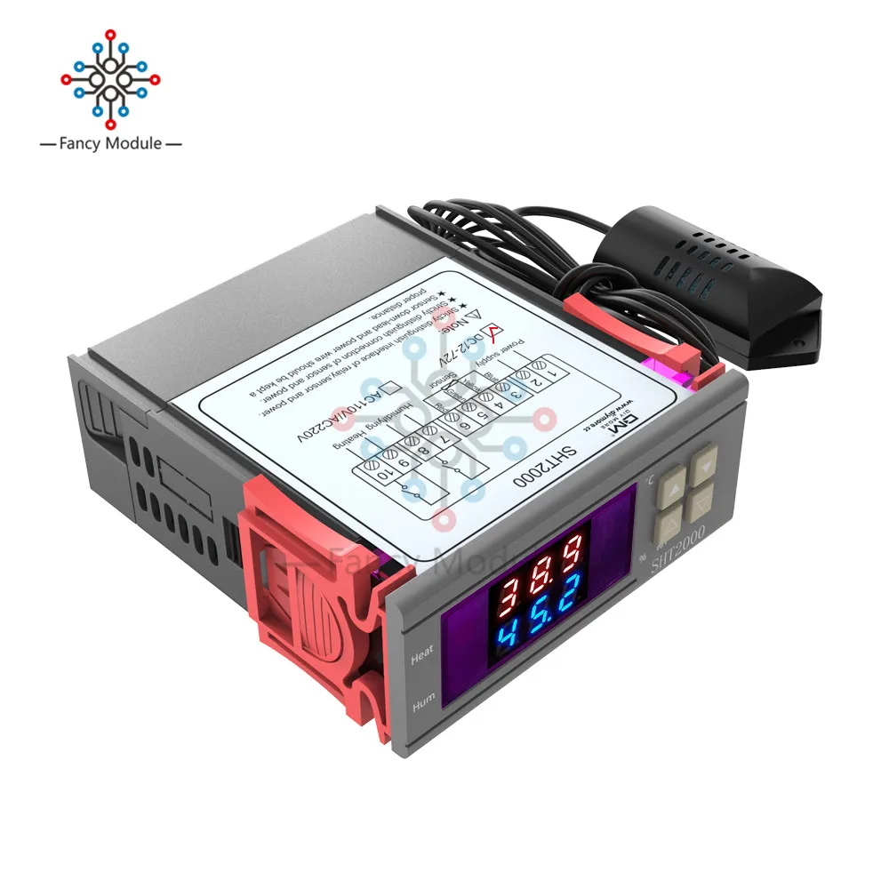 SHT2000 10A DC 12 72V широкий светодиодный цифровой термостат гигрометр термометр