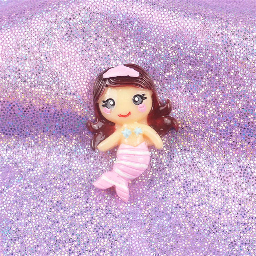 10 шт./упак. бусины Русалочки украшения для милых девочек кабошон с плоским