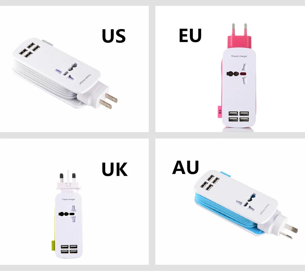 4 Порты и разъёмы USB путешествия Зарядное устройство Универсальный телефон 5 В/4.2A