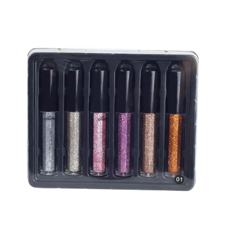 Popfeel Shimmer Тени для век комплект металлической жидкости 6 шт. зеленый золотой