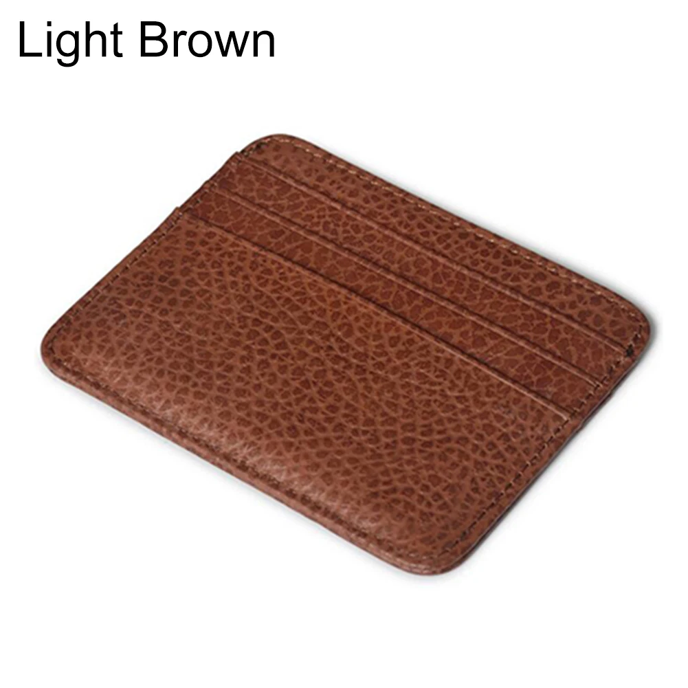 Light Brown Мужской Ретро-Кошелек из искусственной кожи с двумя сторонами, кошелек для денег, держатель для кредитных карт, карманное женское портмоне, роскошная брендовая сумка для денег - Цвет: Light Brown