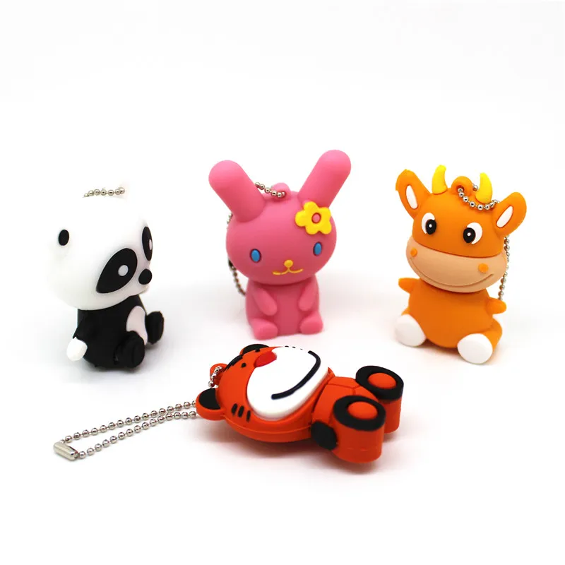 Новинка 2018 Usb флеш-накопитель флешка с розовым кроликом/пандой/тигром/буллом momeny