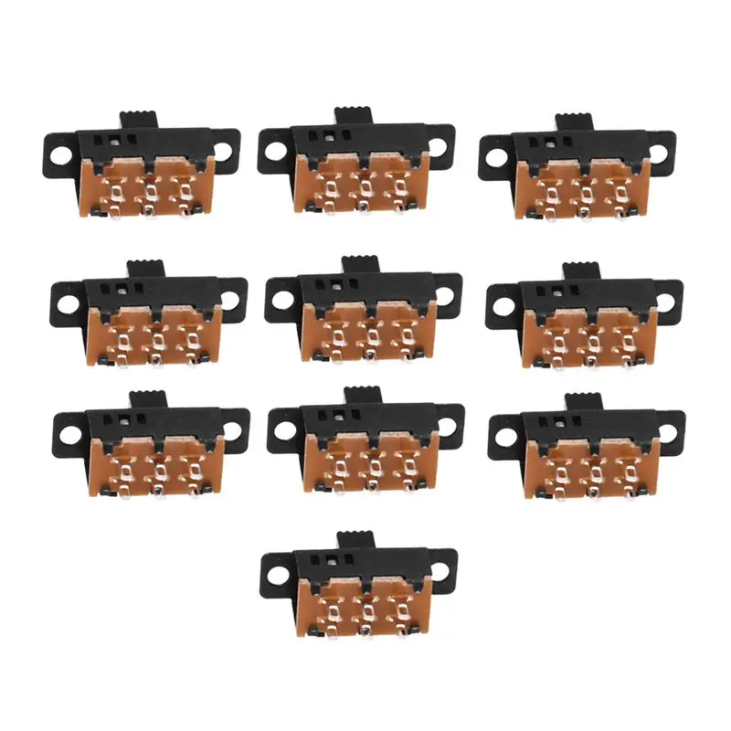 10 шт. высокая ручка 6 Pin 3 положения DPDT панель слайд переключатель 0.5A 50V