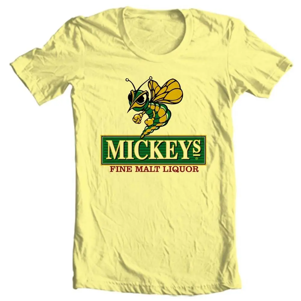 Mickey'S Irish Malt ликер пиво Футболка Бар Ирландия Хлопок Графический желтый тройник