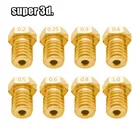 50 шт.лот аксессуары V5 V6 сопло 0,20,250,30,40,50,60,81,0 для 1,75 мм M6 Горячий Конец экструдер резьбовые латунные части принтера