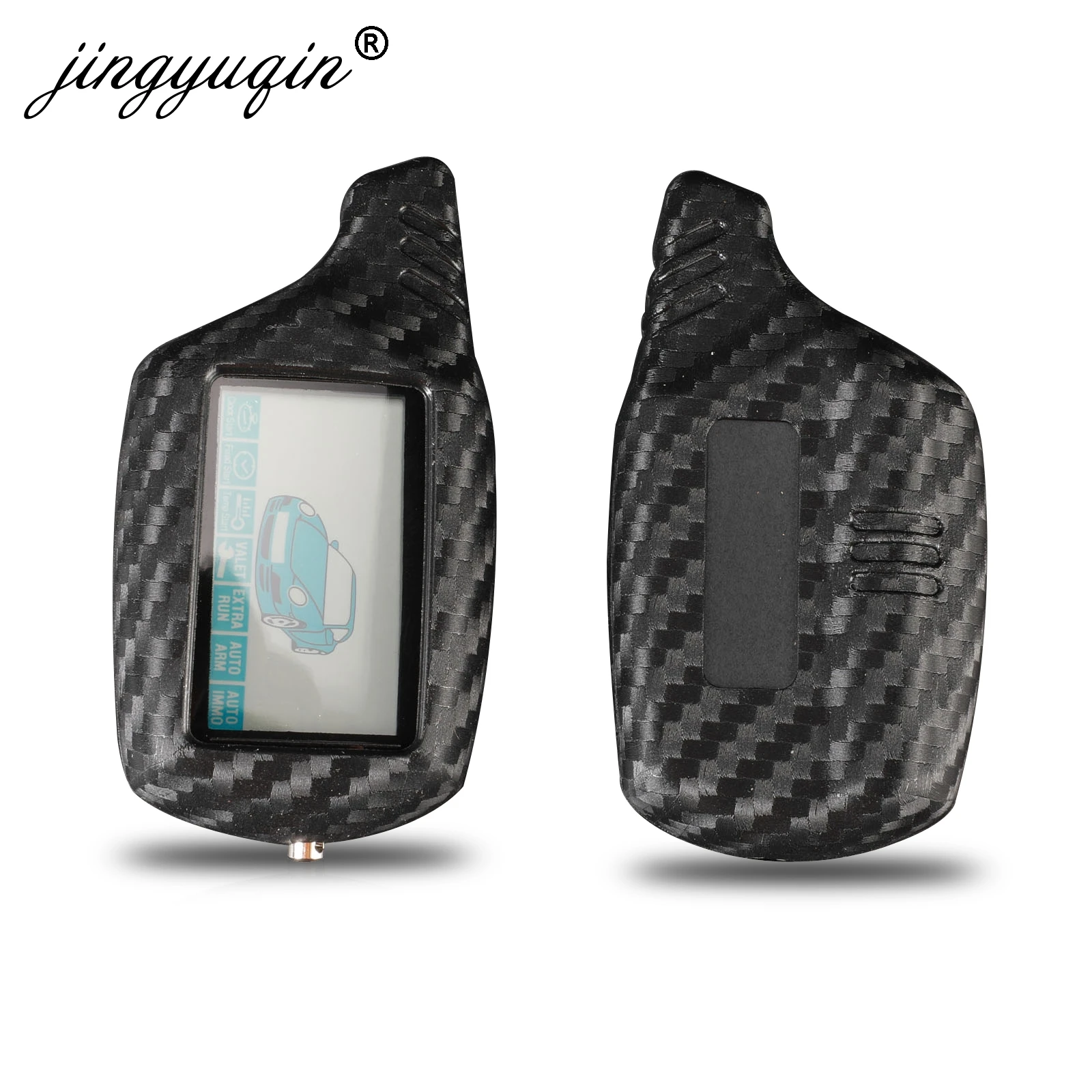 Jingyuqin B9 чехол для ключей из углеродного силикона с ЖК сигнализацией Starline B91 B6 B61 A91