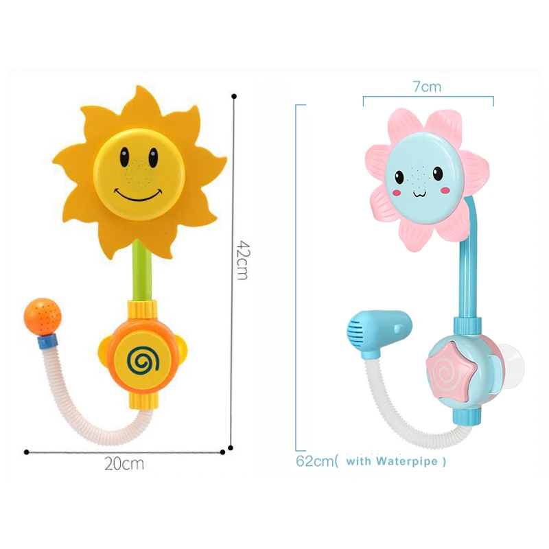 Electric Baby Water Game Bath Toy Bathing Tub Sunflower Shower Faucet Spray Swimming Bathroom Toys Children Toddler | Игрушки и хобби